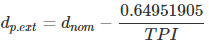 pitch diameter of bolt, pitch diameter formula